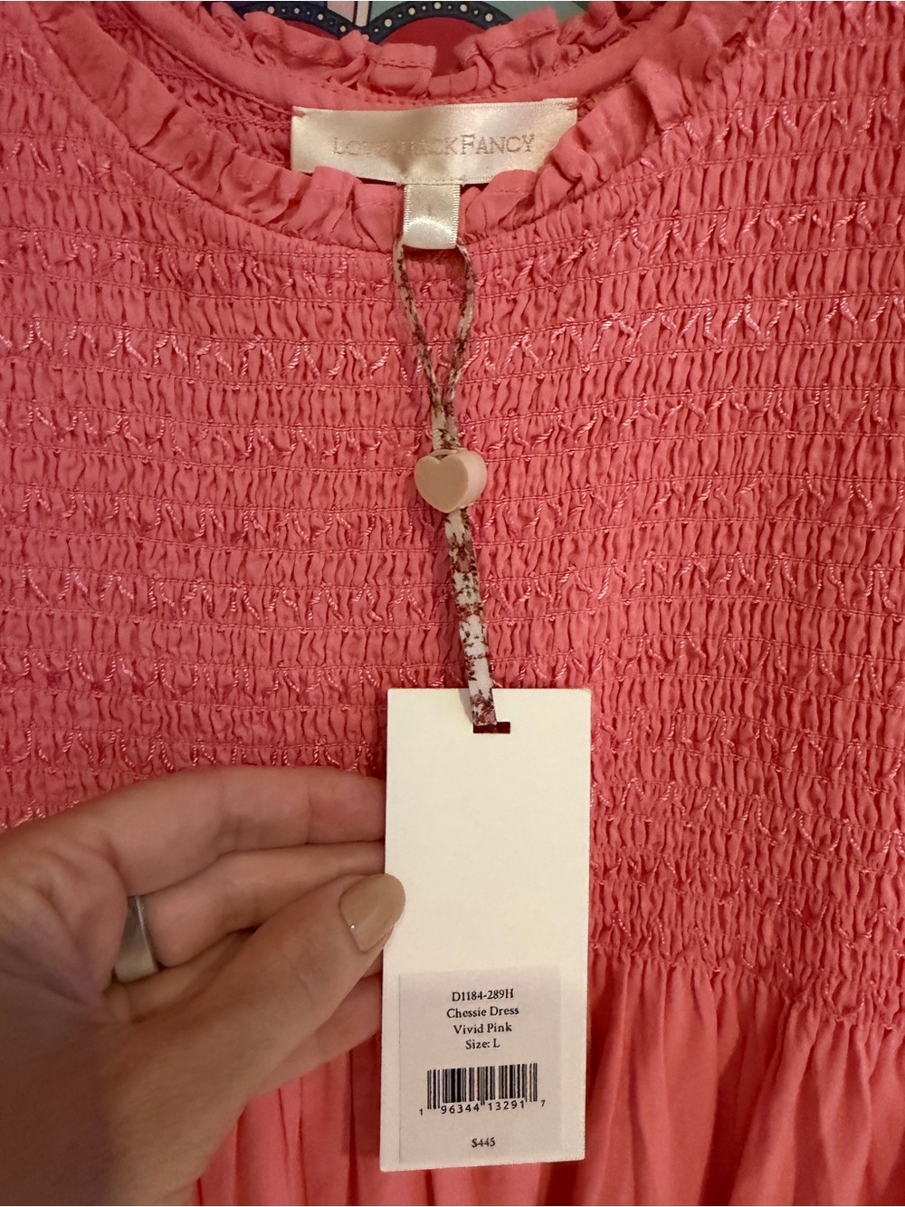 LoveShackFancy Pink Tiered Ruffle-Sleeve Maxi Dress - Picture 3 of 3